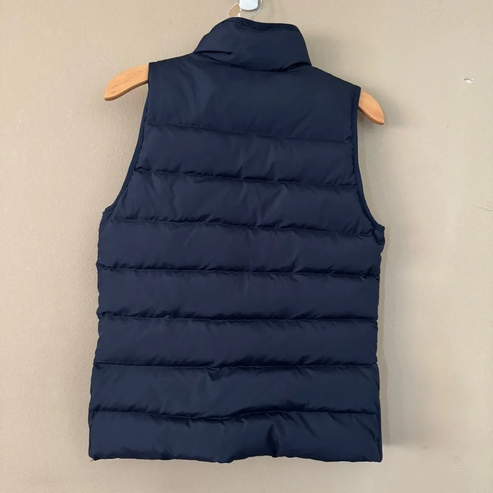J. Crew Navy Quilted Puffer Vest with Side Zip Detail Size XS
